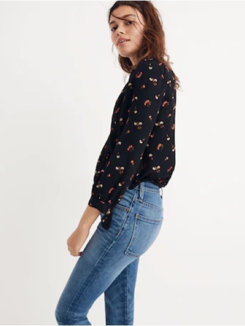 Madewell floral wrap top